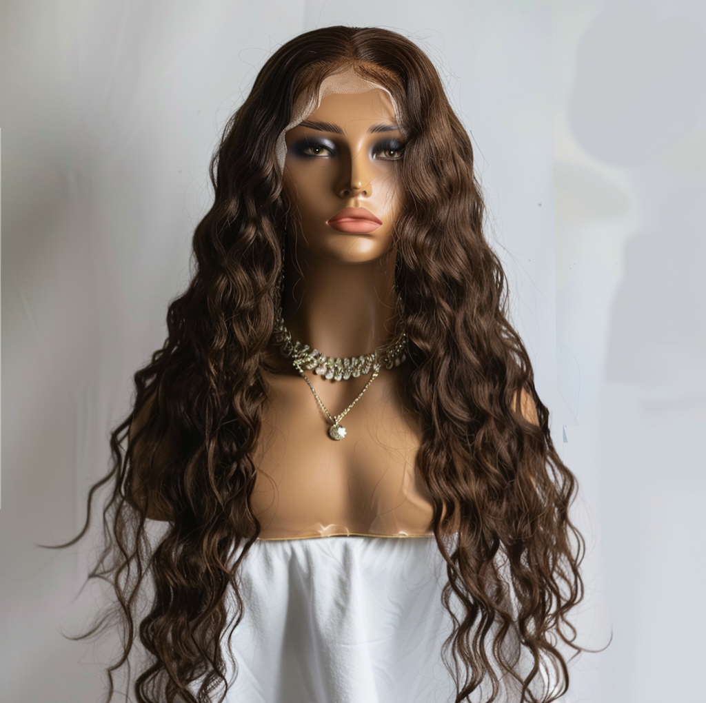 Waka Natural Brown Transparent 13×4 Lace Wig – Natural Wave