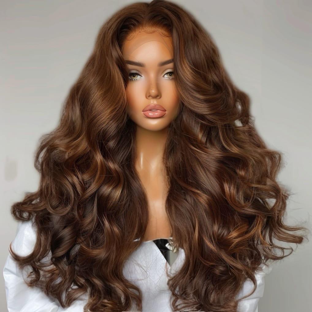 Brown Color HD Lace 13×4 Body Wave Human Hair Wig